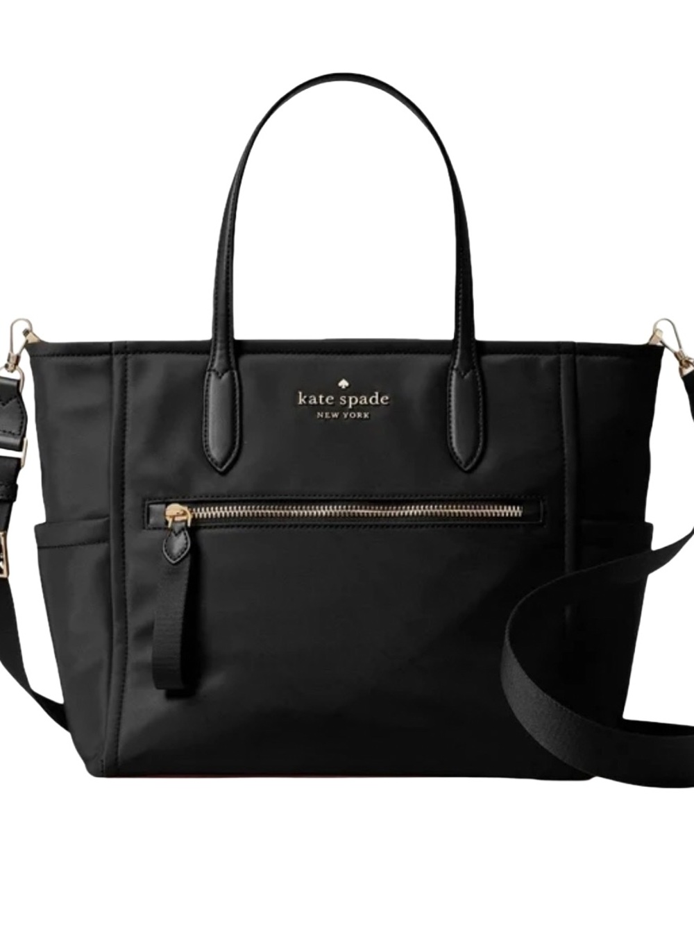 Kate Spade Chelsea Medium Satchel Black Nylon Crossbody Black NWOT